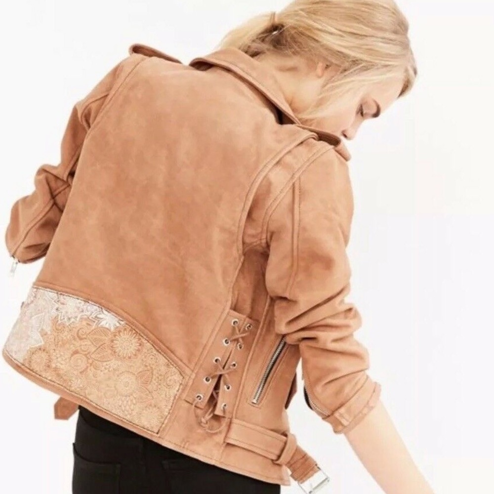 Free people Understated Leather Moto Jacket M Z352